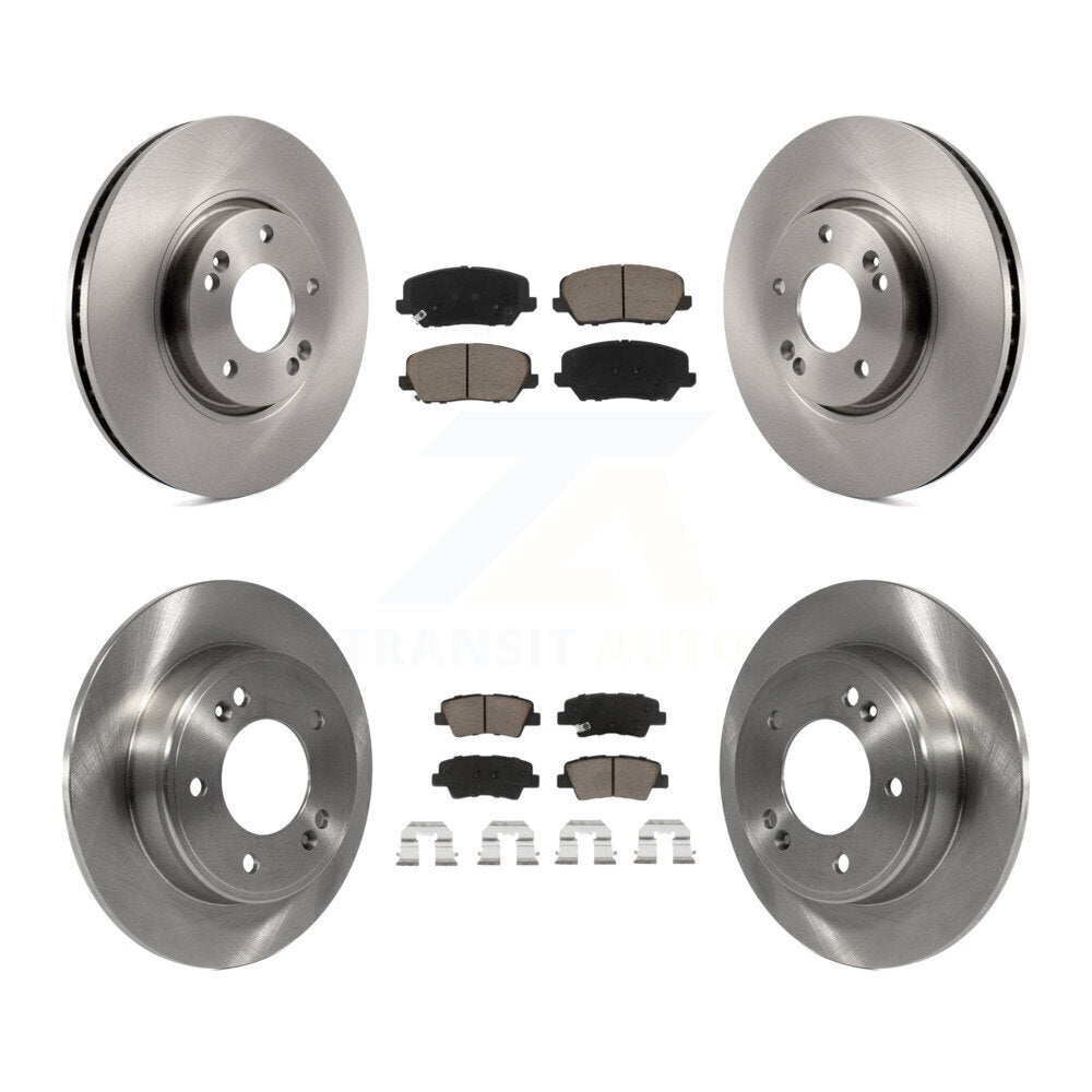 Front Rear Disc Brake Rotors And Ceramic Pads Kit For Kia Forte Forte5 SX