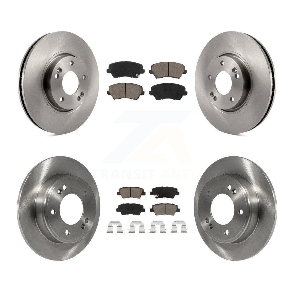 Kit de rotors de frein à disque avant et arrière et plaquettes en céramique pour Kia Forte Koup SX 2017 