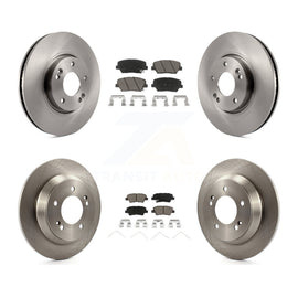 Front Rear Brake Rotor & Ceramic Pad Kit For Kia Rondo With Manual Parking