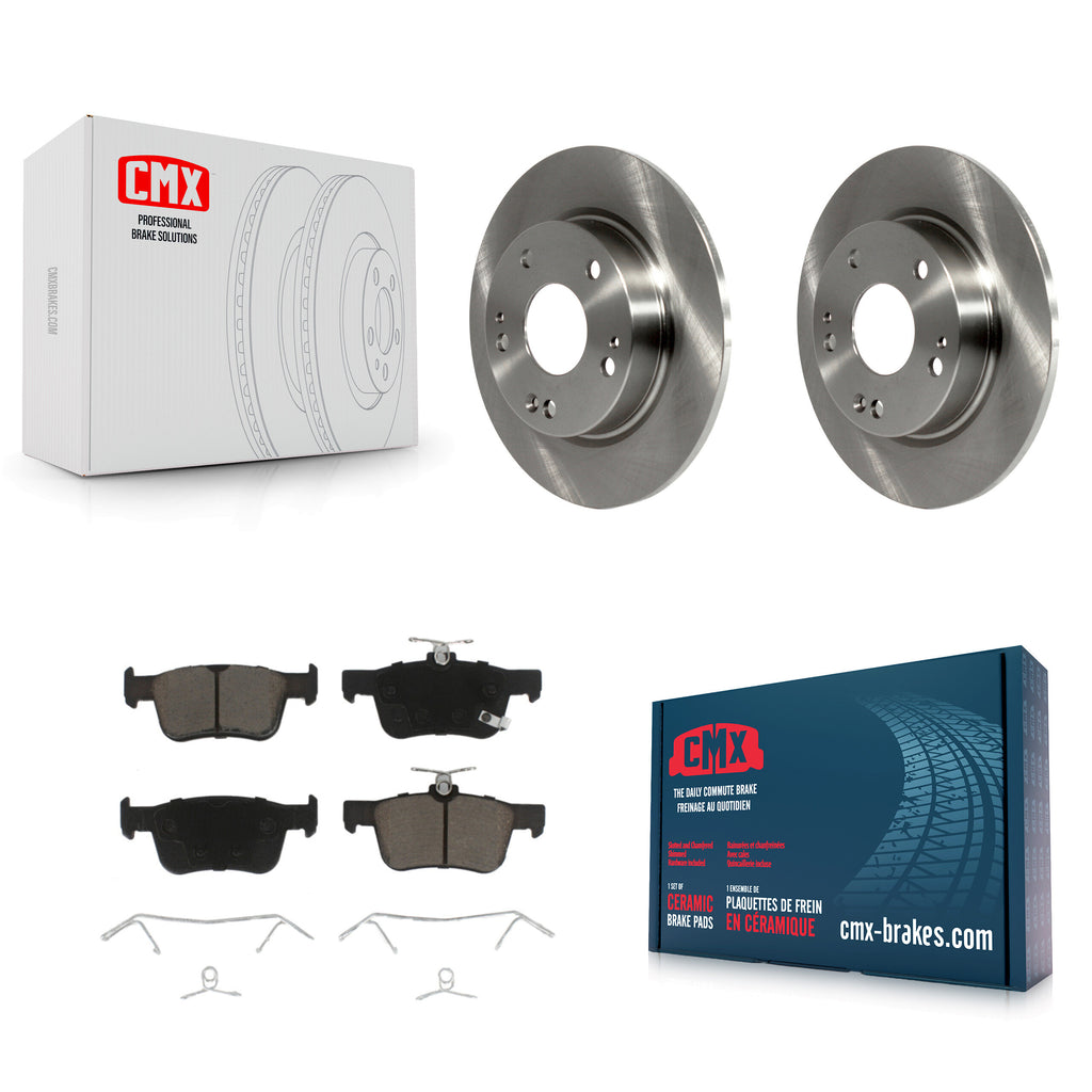 Rear Disc Brake Rotors And Ceramic Pads Kit For Honda Civic