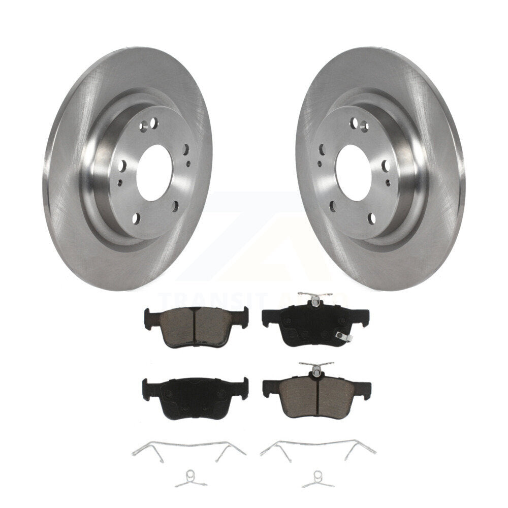 Rear Disc Brake Rotors And Ceramic Pads Kit For Honda Civic