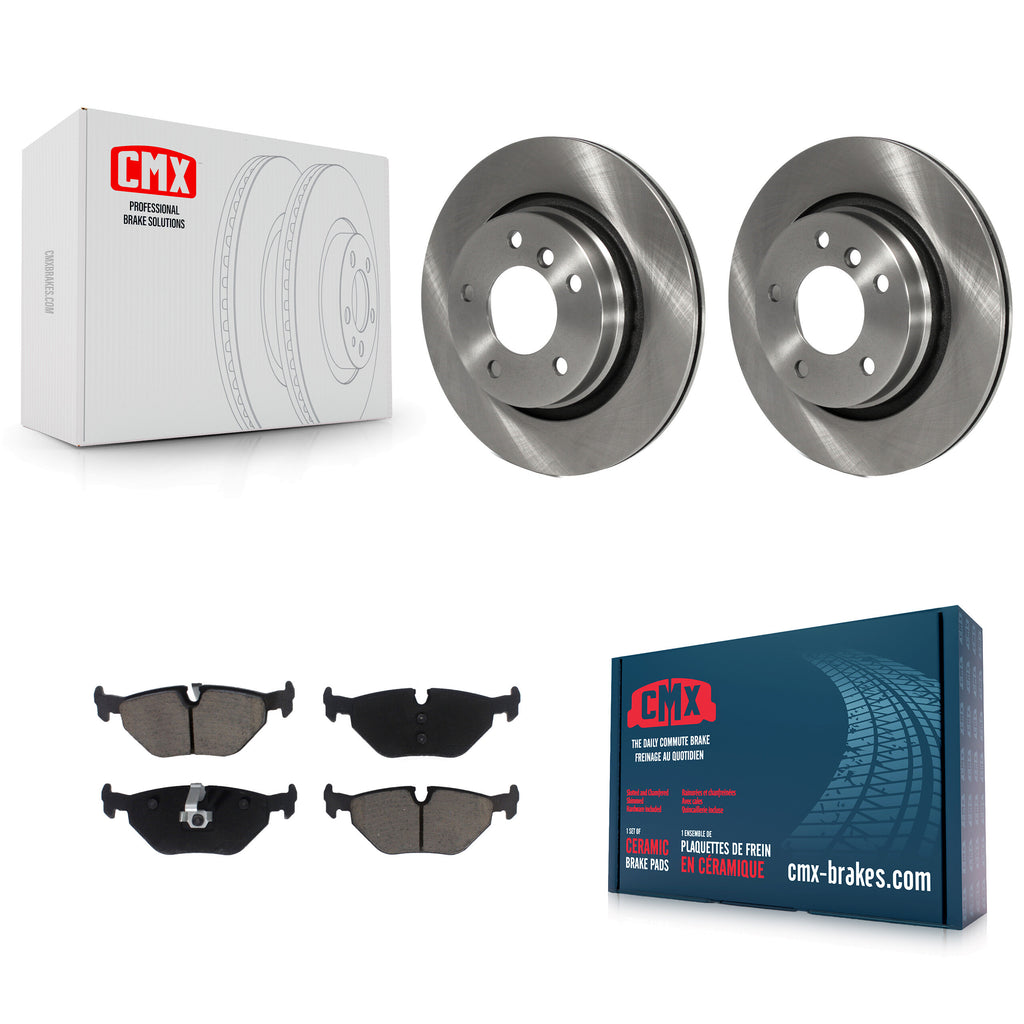 Rear Brake Rotors Ceramic Pad Kit For BMW 325i 325Ci 328i 323i 323Ci 328is 328Ci