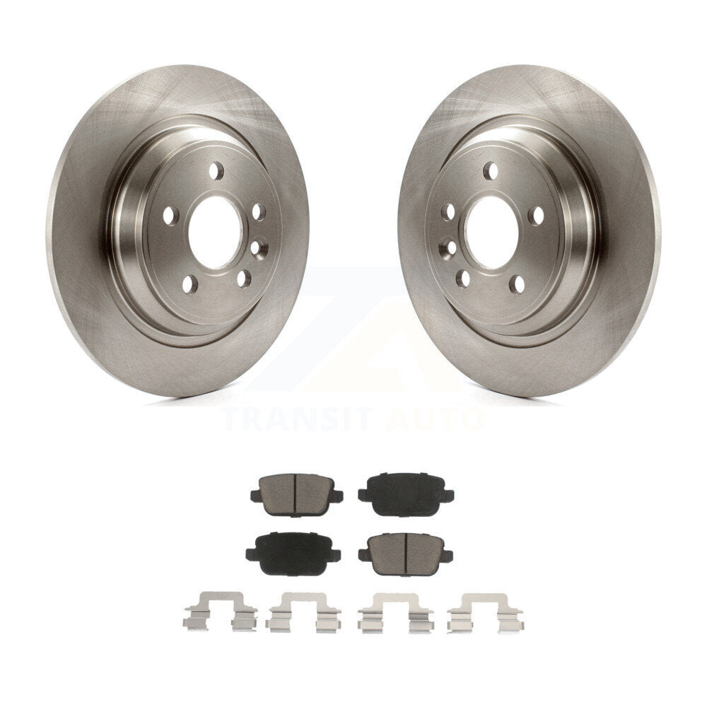 Rear Brake Rotor Ceramic Pad Kit For 08-11 Volvo S80 With Electric Parking