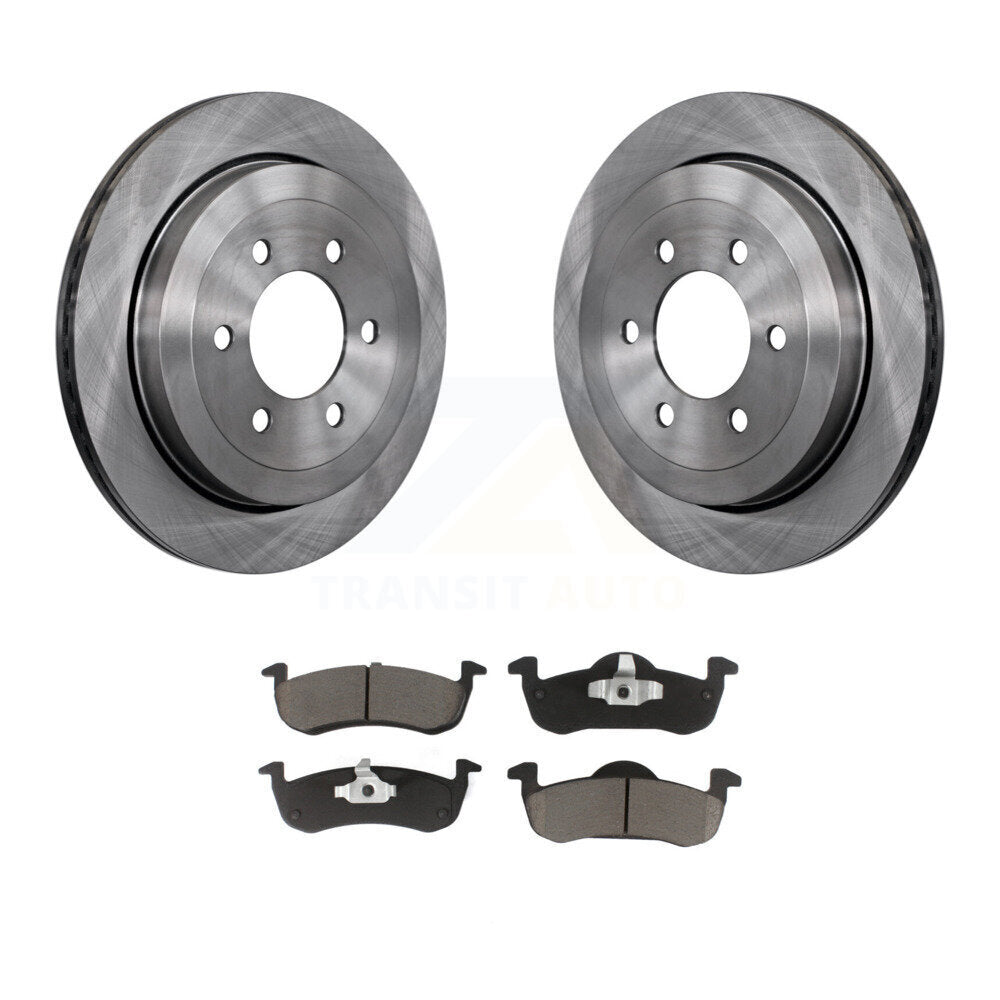 Rear Brake Rotor Ceramic Pad Kit For 2007-2017 Ford Expedition Lincoln Navigator