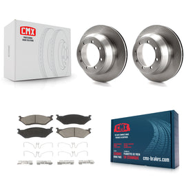 Rear Brake Rotors Ceramic Pad Kit For 03 Ford F-550 Super Duty With 8 Lug Wheels