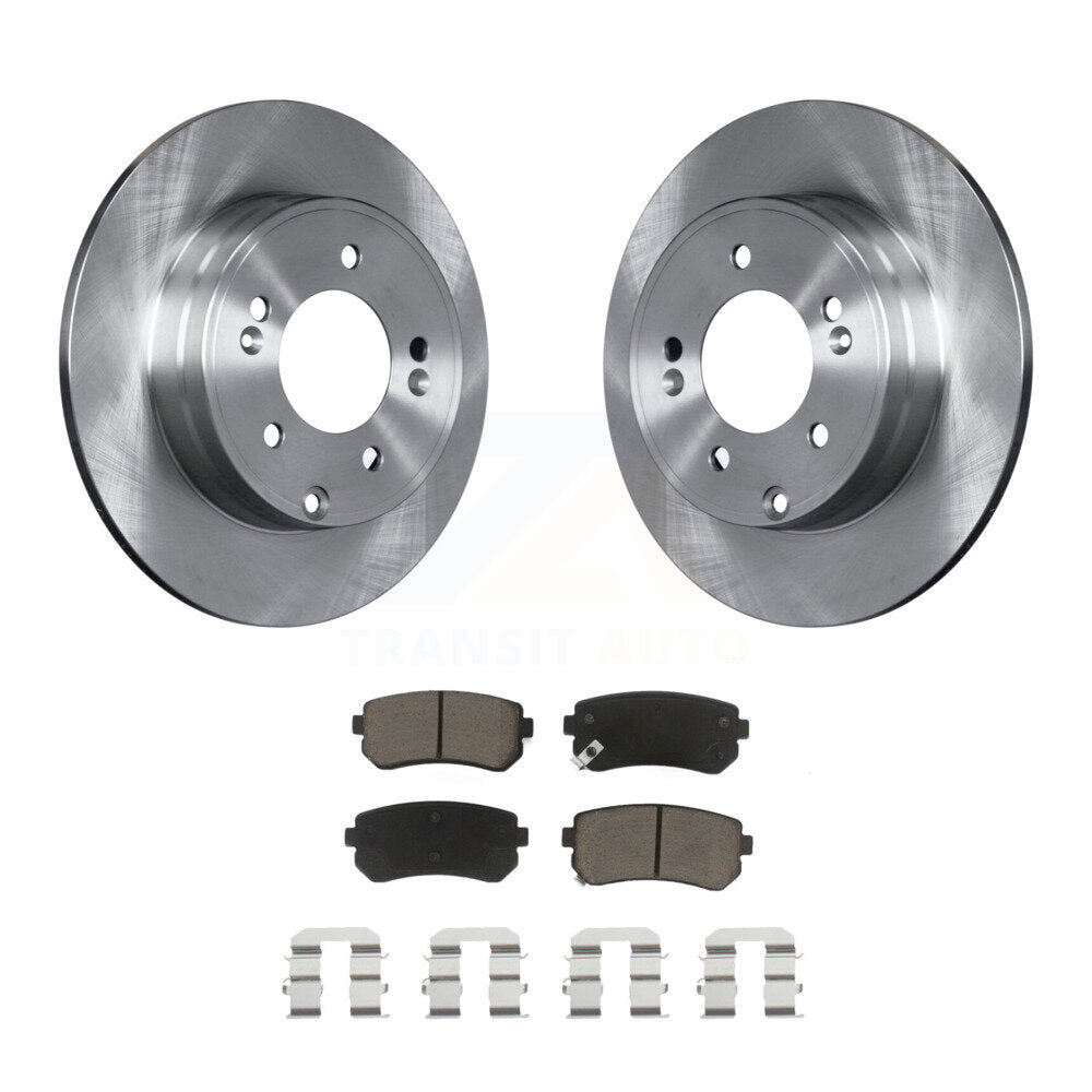 Rear Disc Brake Rotors And Ceramic Pad Kit For Hyundai Sonata Tucson Kia Cadenza