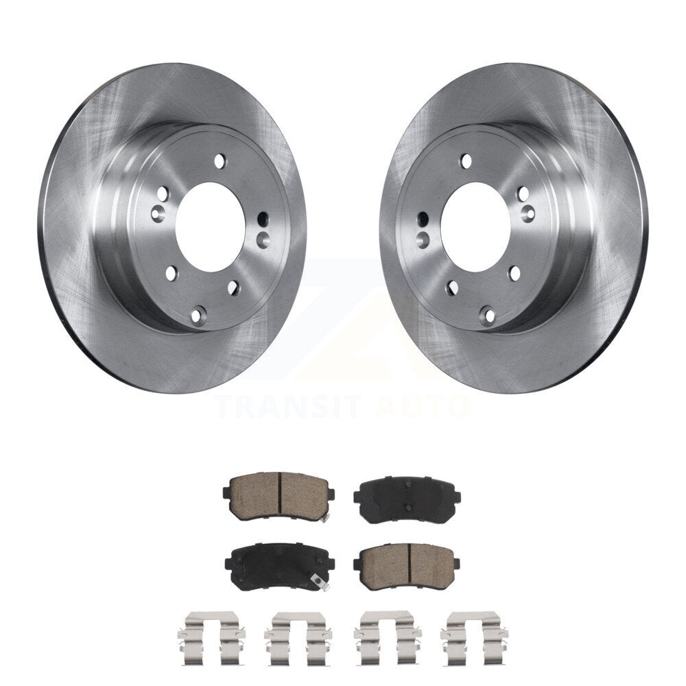 Rear Disc Brake Rotors And Ceramic Pads Kit For Hyundai Sonata Kia Optima