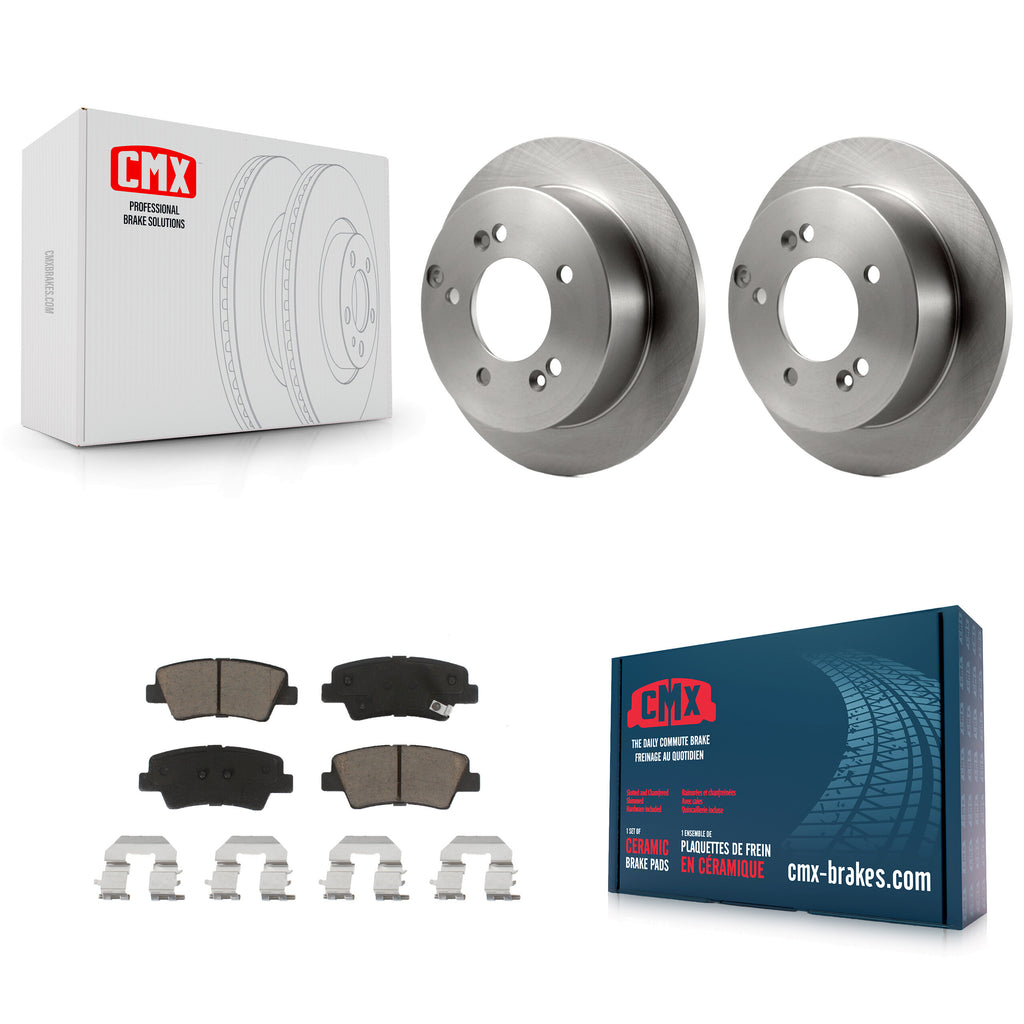 Rear Disc Brake Rotors And Ceramic Pads Kit For Hyundai Sonata 2.4L