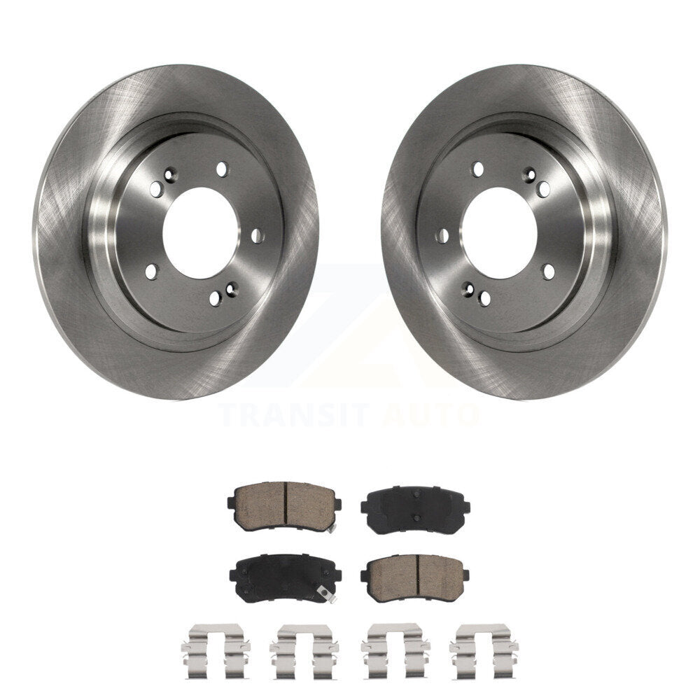 Rear Brake Rotor Ceramic Pad Kit For 2016 Kia Optima With Electric Parking