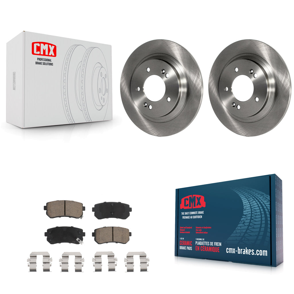 Rear Brake Rotor Ceramic Pad Kit For 2016 Kia Optima With Electric Parking