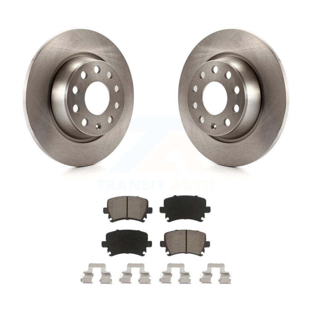 Rear Brake Rotors Ceramic Pad Kit For Volkswagen Tiguan CC Jetta Audi Passat GTI