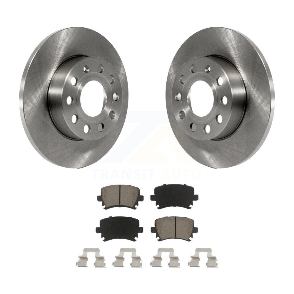 Rear Brake Rotor And Ceramic Pad Kit For Volkswagen Jetta Rabbit Audi A3 Quattro