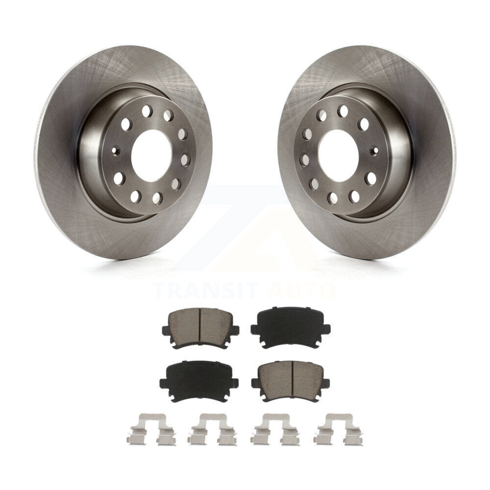 Rear Brake Rotor And Ceramic Pad Kit For Volkswagen Jetta Passat GTI Eos Audi A3