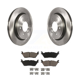 Rear Disc Brake Rotor Ceramic Pad Kit For Ford F-150 With Electric Parking