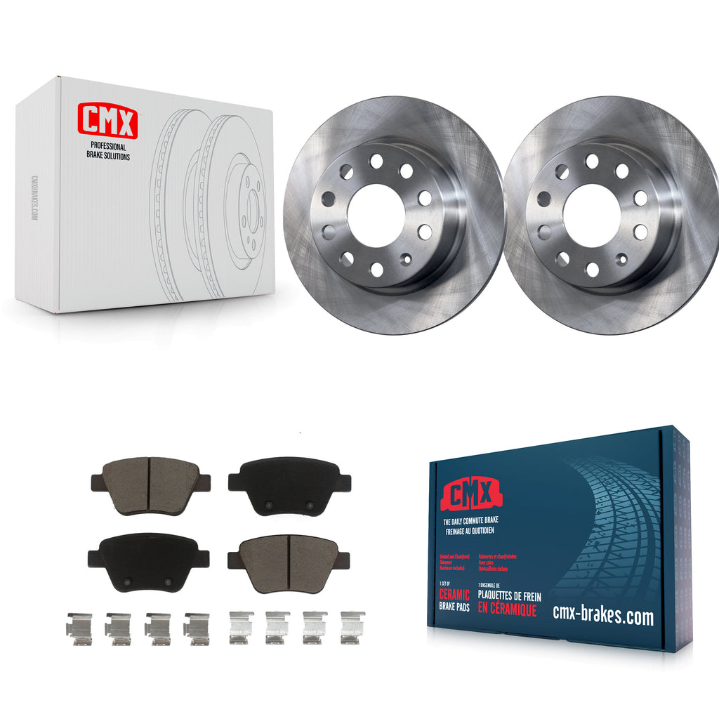 Rear Disc Brake Rotors And Ceramic Pads Kit For Volkswagen Beetle GTI Eos