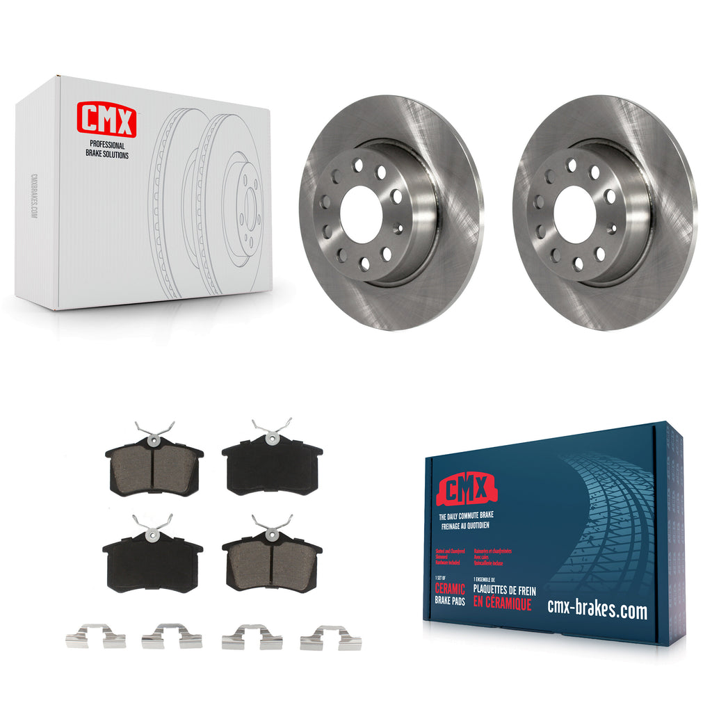 Rear Disc Brake Rotors And Ceramic Pads Kit For Volkswagen Beetle Golf