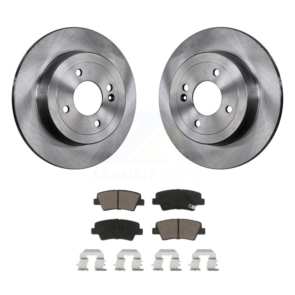 Rear Disc Brake Rotors And Ceramic Pads Kit For 2011 Hyundai Accent