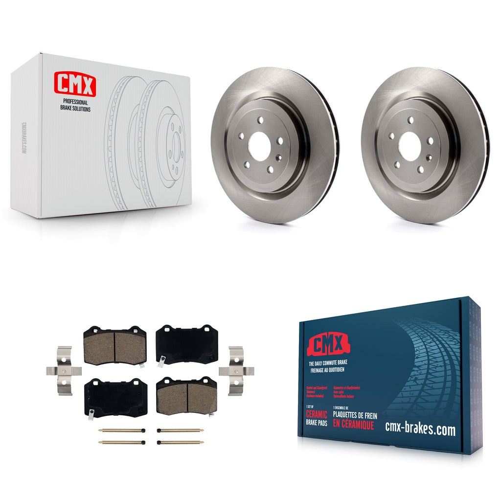 Rear Disc Brake Rotors And Ceramic Pads Kit For Chevrolet Camaro Cadillac CTS