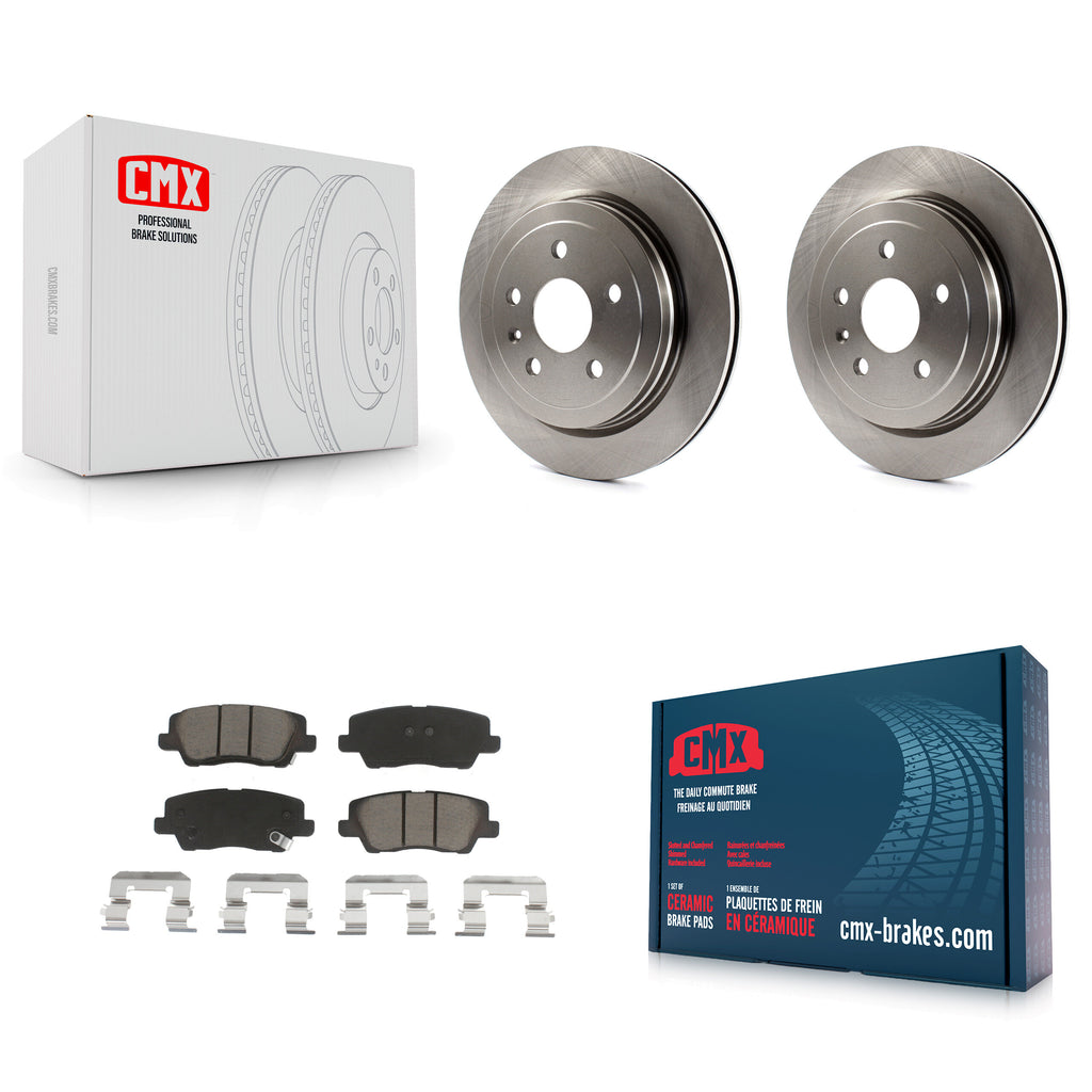 Rear Disc Brake Rotors And Ceramic Pads Kit For Cadillac CTS