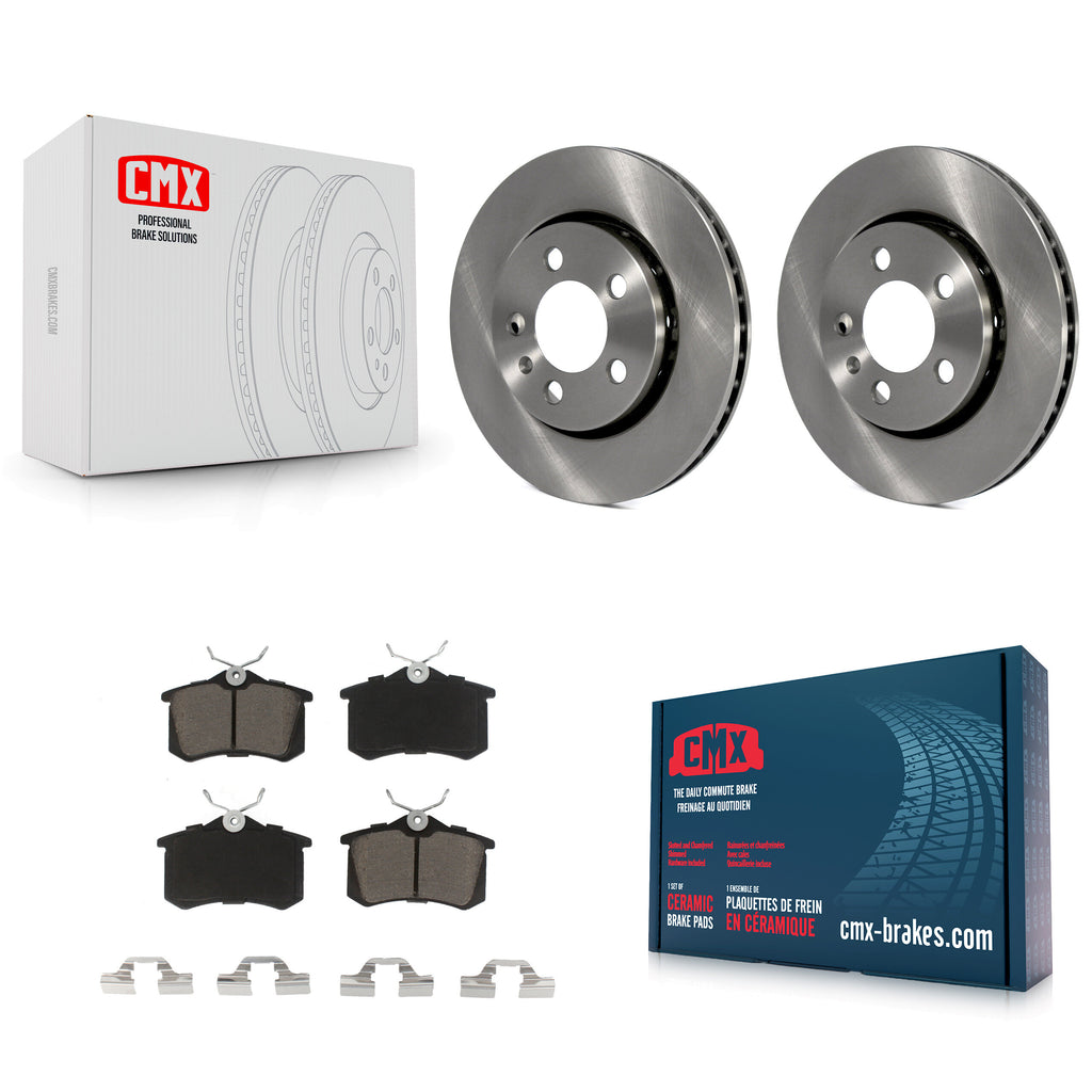 Rear Brake Rotor & Ceramic Pad Kit For Volkswagen Jetta Golf Audi TT Quattro R32