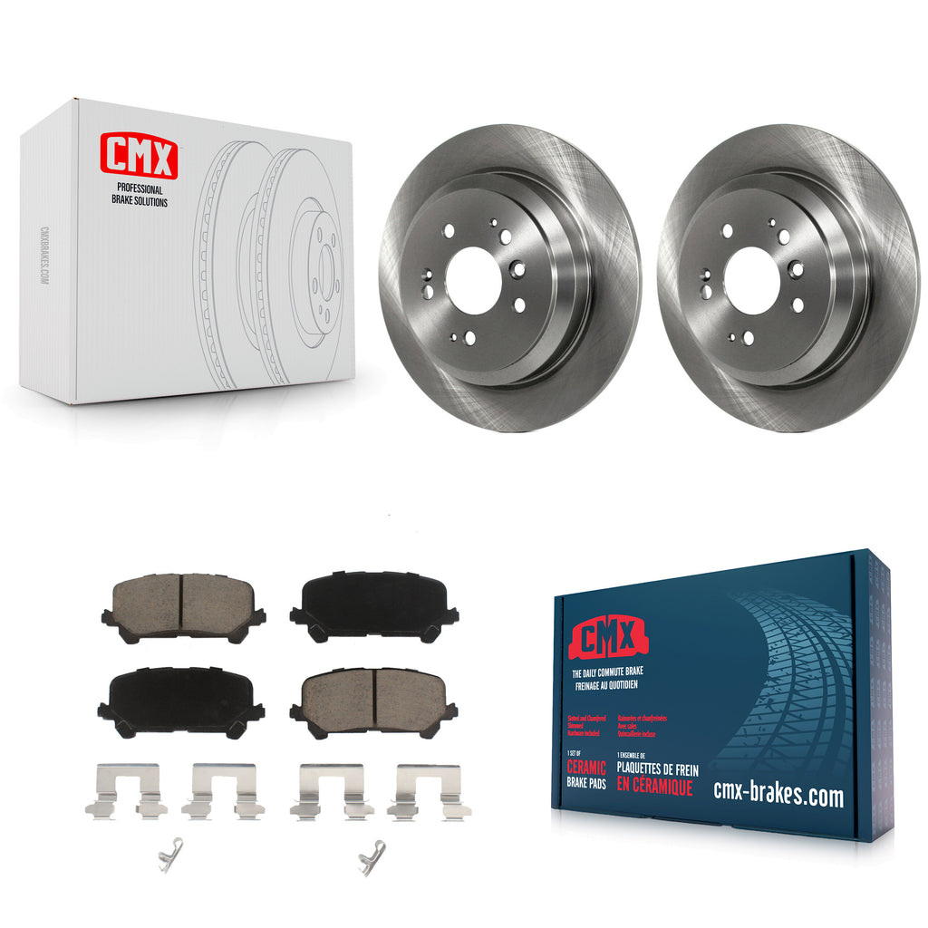 Rear Disc Brake Rotors And Ceramic Pads Kit For Honda Pilot Ridgeline Passport