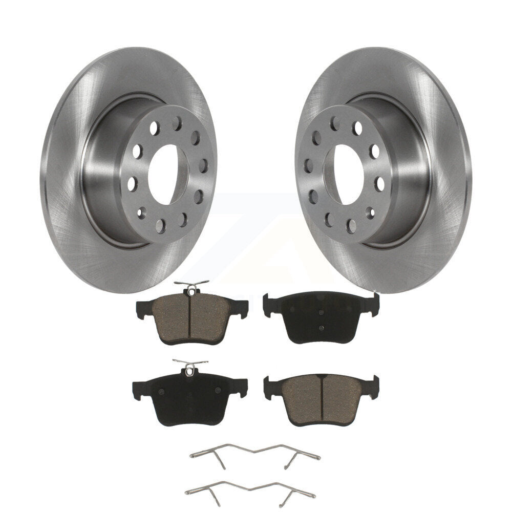 Rear Disc Brake Rotors And Ceramic Pads Kit For Volkswagen Jetta Taos