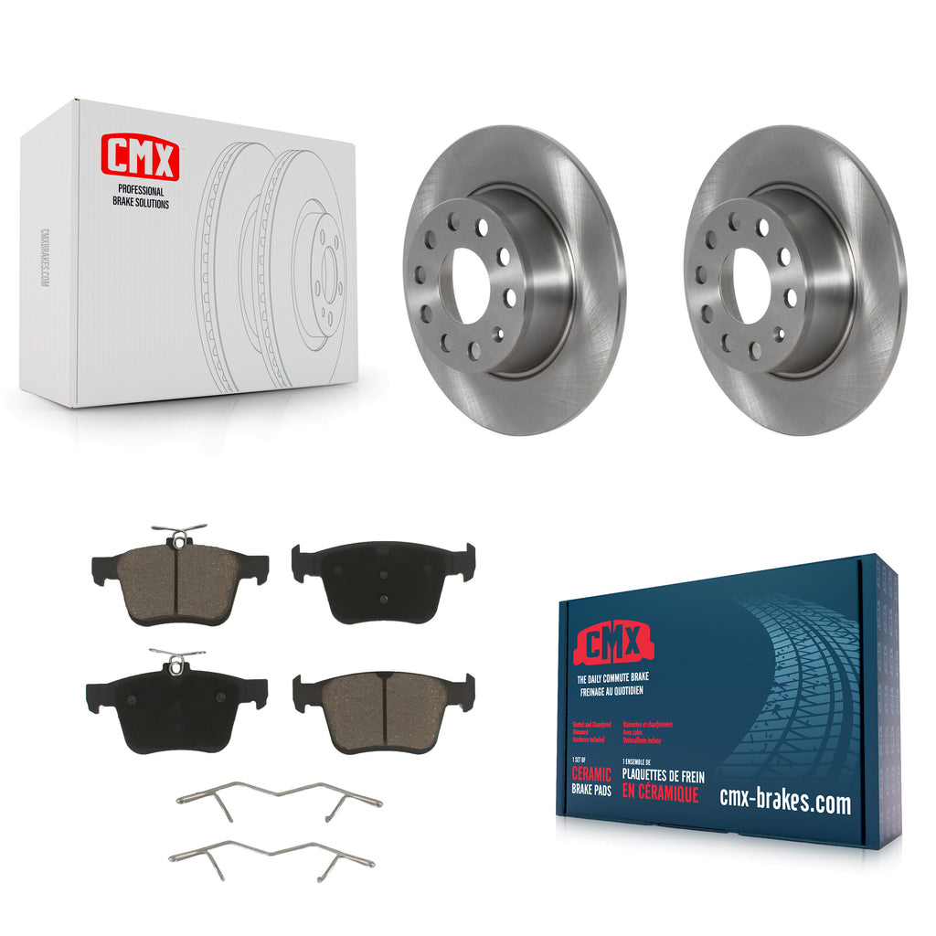 Rear Disc Brake Rotors And Ceramic Pads Kit For Volkswagen Jetta Taos