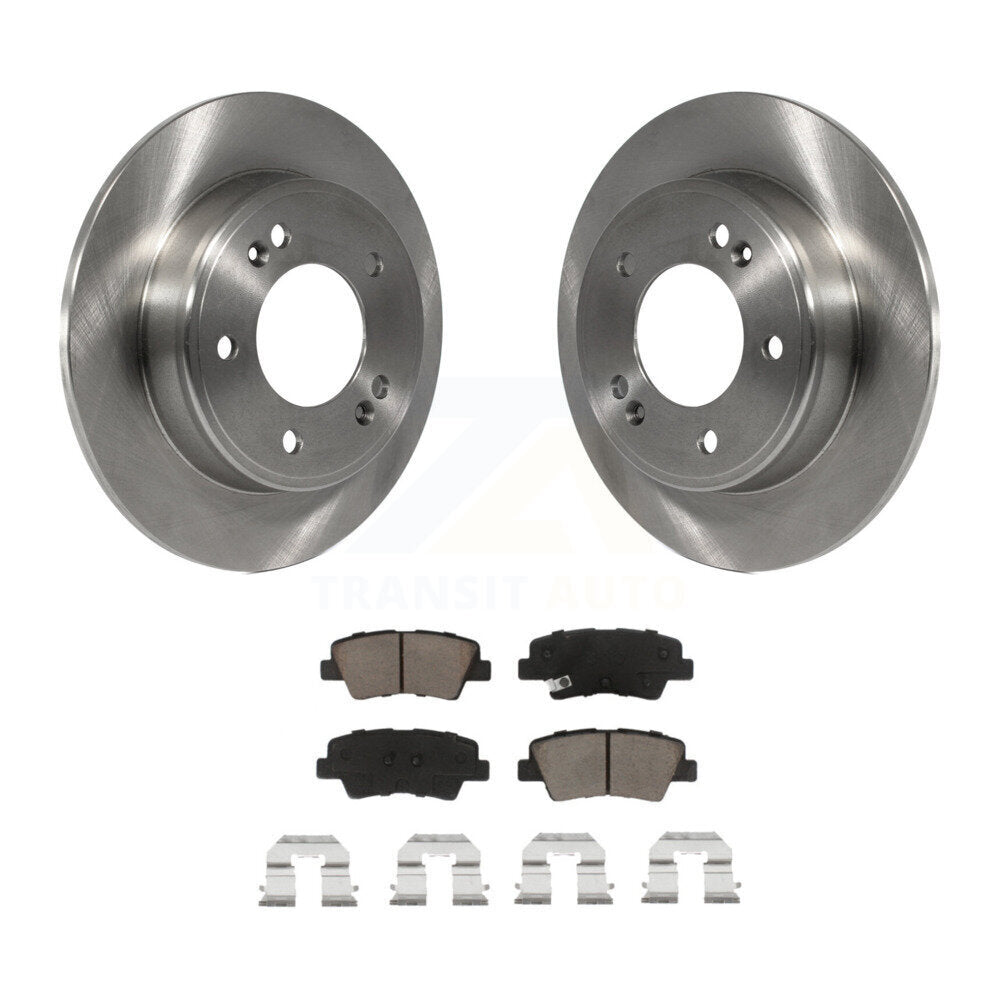 Rear Brake Rotors Ceramic Pad Kit For Hyundai Elantra Kia Soul Forte Veloster GT