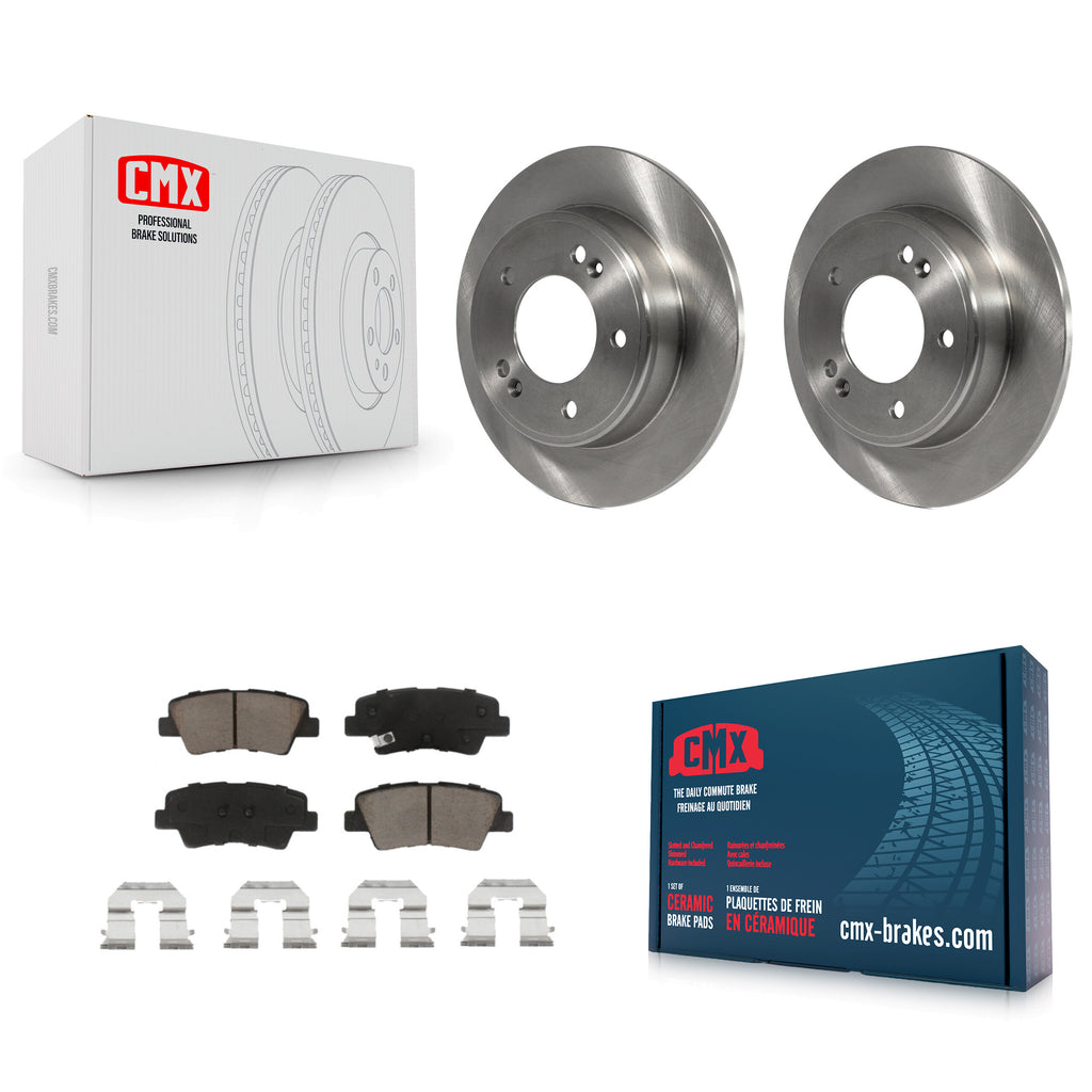 Rear Brake Rotors Ceramic Pad Kit For Hyundai Elantra Kia Soul Forte Veloster GT