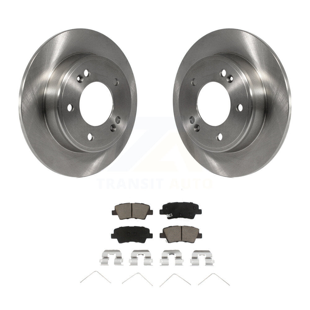 Rear Disc Brake Rotors And Ceramic Pads Kit For Hyundai Elantra Kia Soul Venue