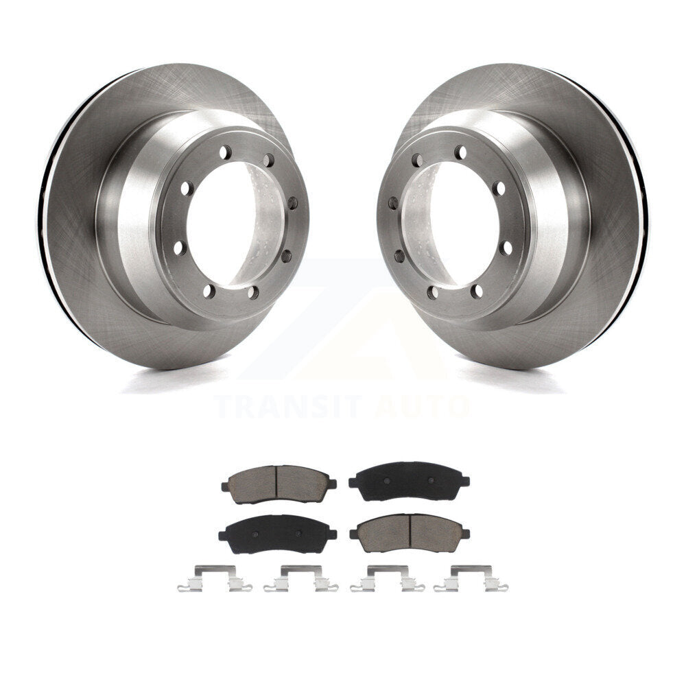 Rear Brake Rotor Ceramic Pad Kit For Ford F-350 Super Duty With Dual Wheels