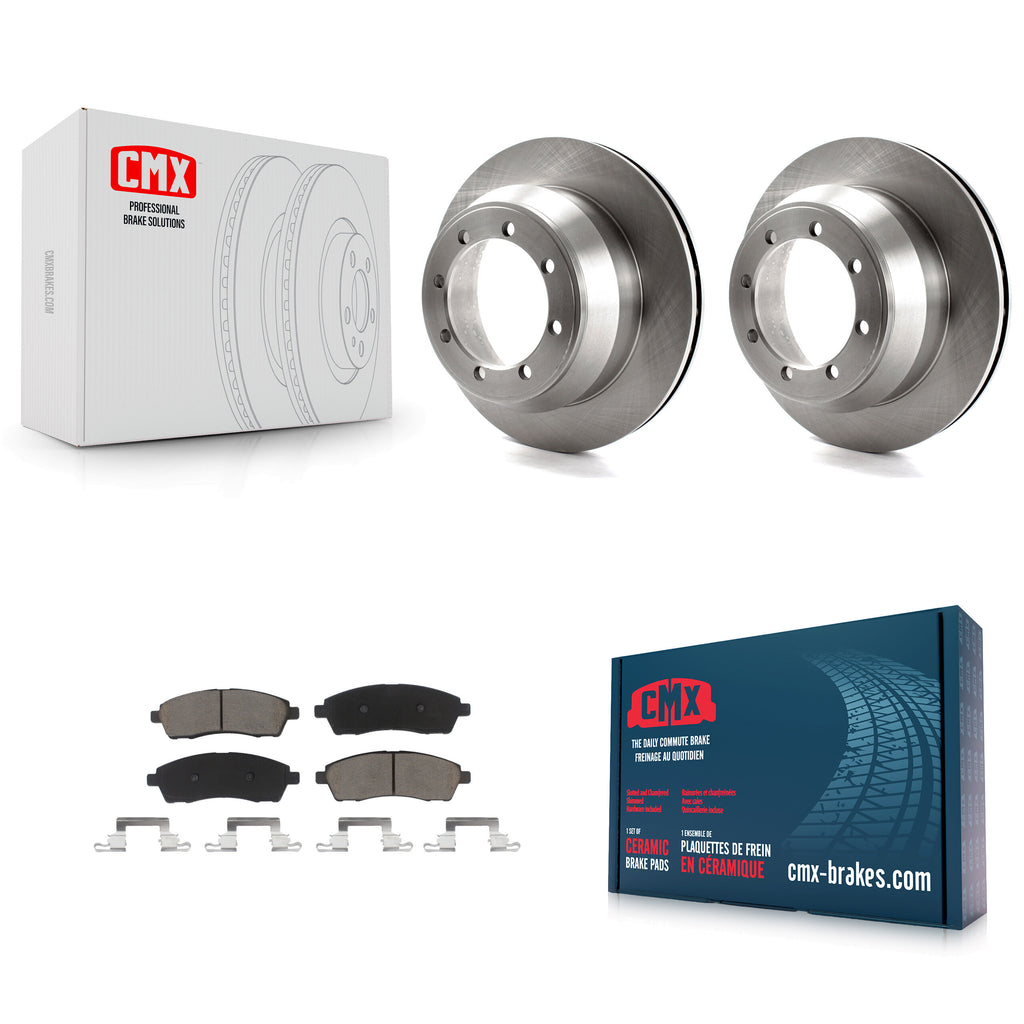 Rear Brake Rotor Ceramic Pad Kit For Ford F-350 Super Duty With Dual Wheels