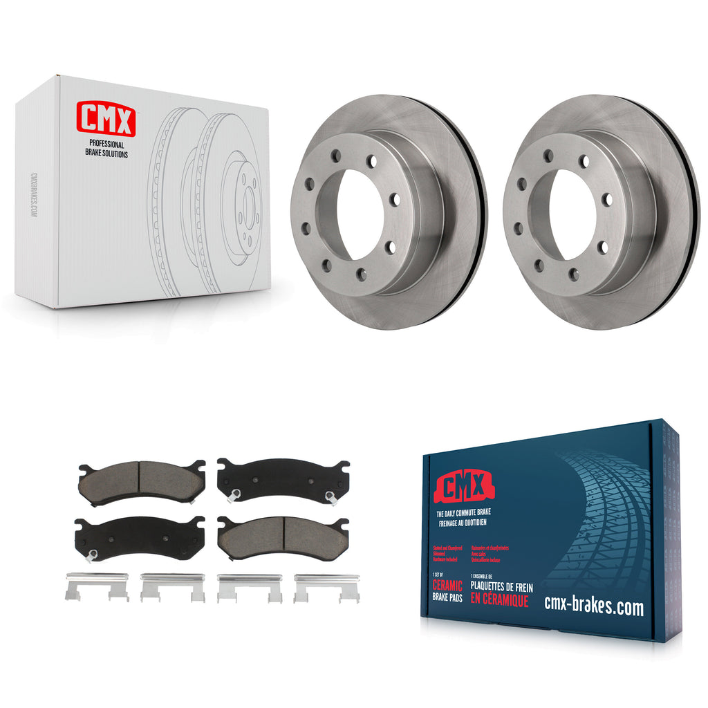 Rear Brake Rotor Ceramic Pad Kit For Chevrolet Silverado 2500 HD GMC Sierra 3500