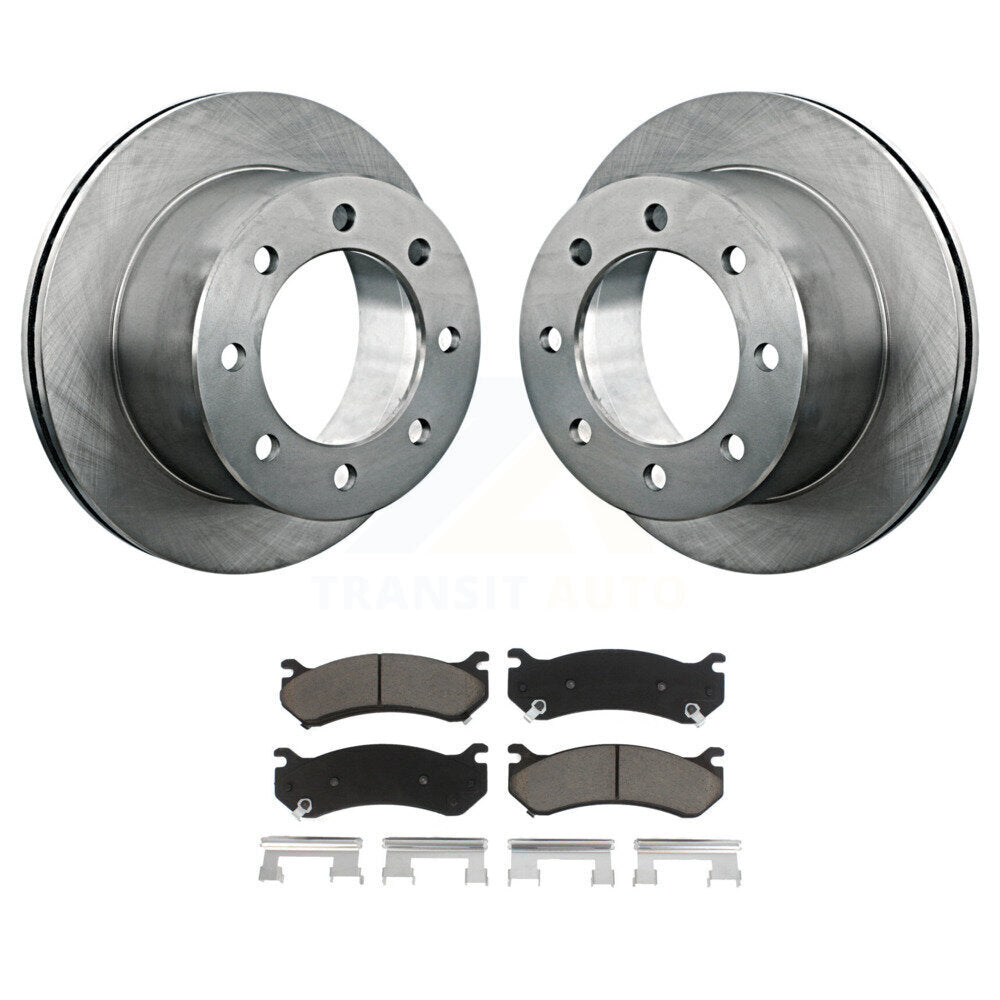 Rear Brake Rotor & Ceramic Pad Kit For GMC Sierra 3500 Classic With 12000 Lb GVW