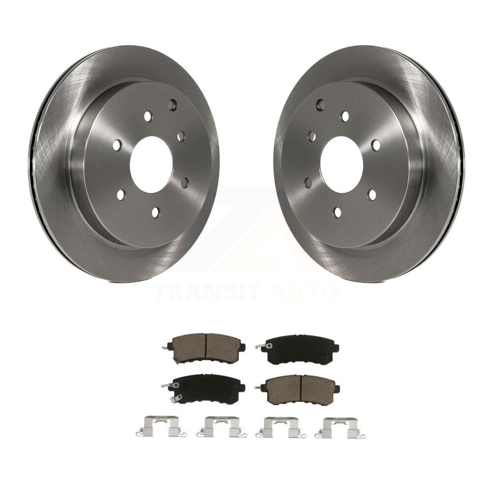 Rear Disc Brake Rotors And Ceramic Pads Kit For INFINITI Nissan Armada QX80 QX56