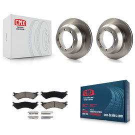 Rear Brake Rotors Ceramic Pad Kit For Ford E-350 Super Duty Econoline Club Wagon