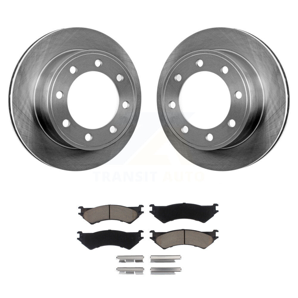 Rear Brake Rotors Ceramic Pad Kit For Ford E-350 Super Duty E-250 Econoline Club