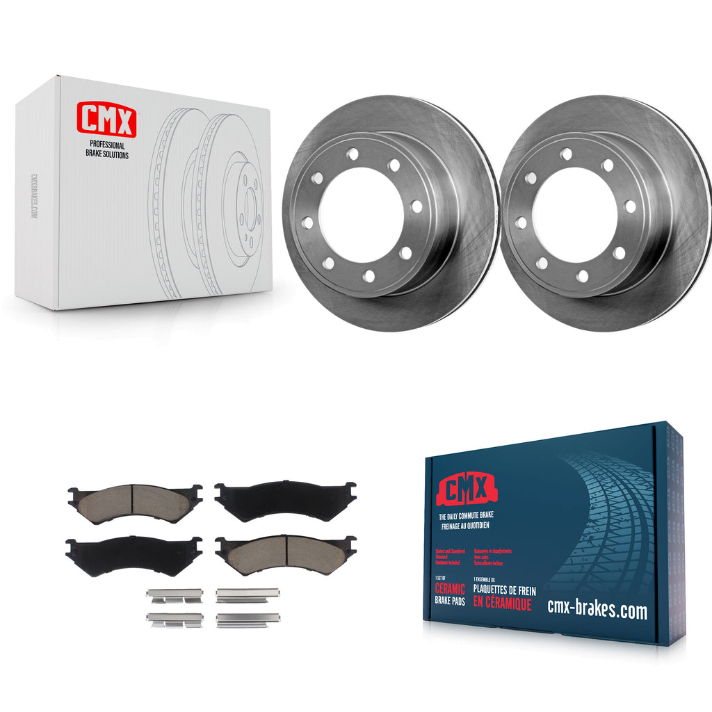Rear Brake Rotors Ceramic Pad Kit For Ford E-350 Super Duty E-250 Econoline Club