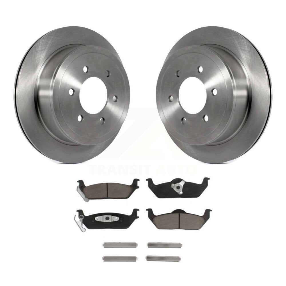 Rear Disc Brake Rotors And Ceramic Pads Kit For Ford F-150 Lincoln Mark LT