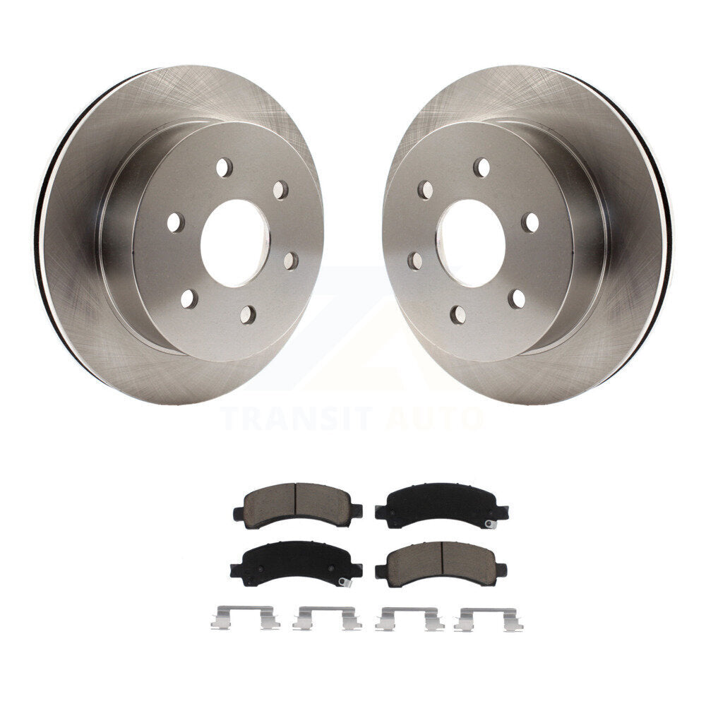 Rear Disc Brake Rotors And Ceramic Pad Kit For Chevrolet Express 2500 GMC Savana