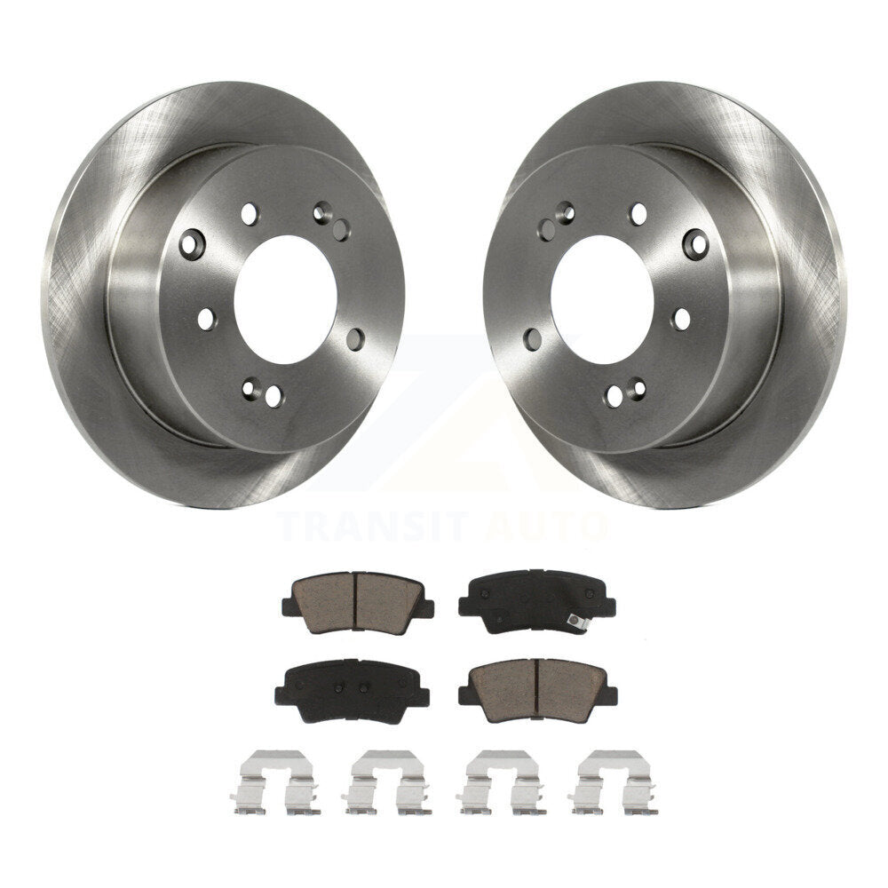 Rear Disc Brake Rotors And Ceramic Pads Kit For 2010-2013 Kia Soul