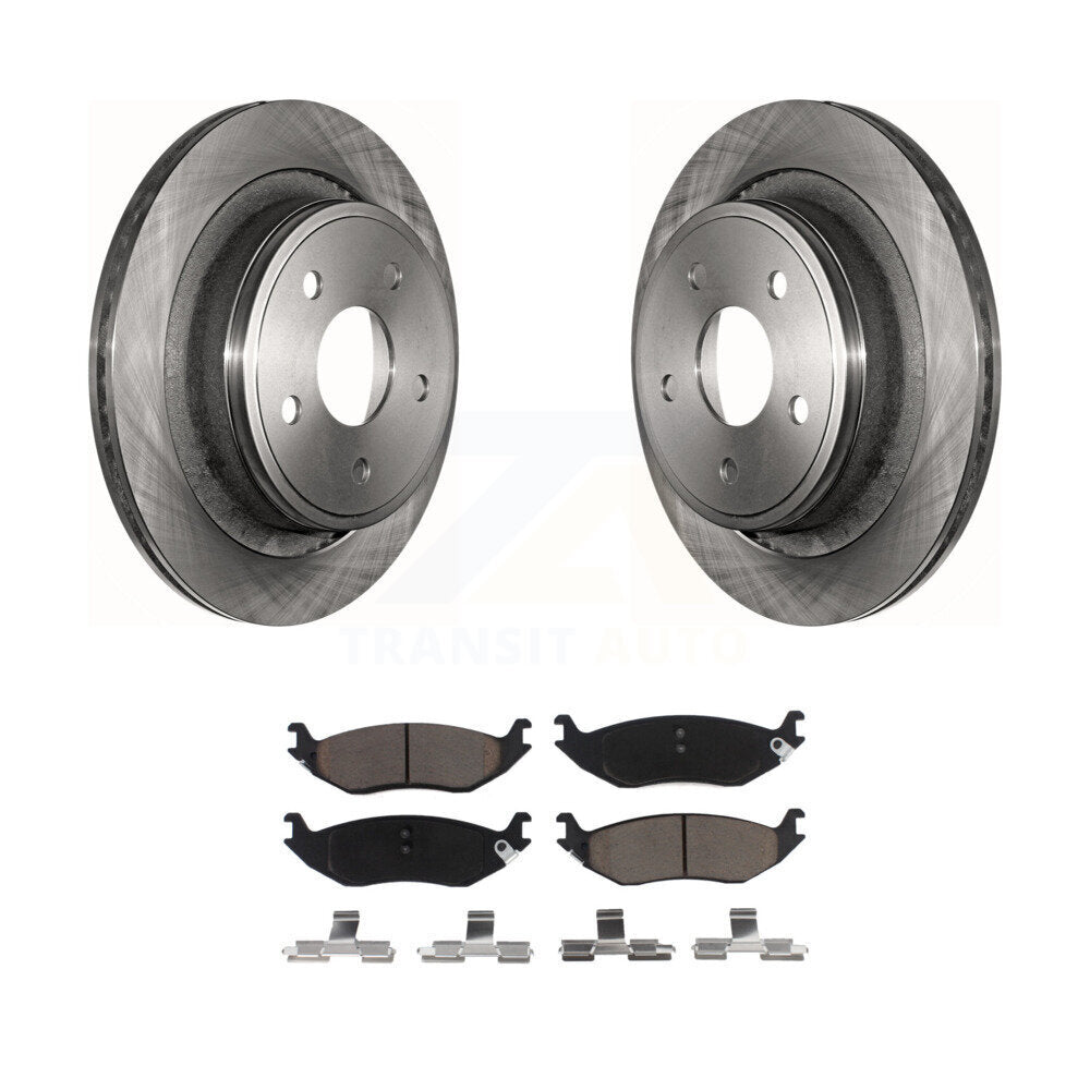 Rear Disc Brake Rotors And Ceramic Pads Kit For Dodge Ram 1500