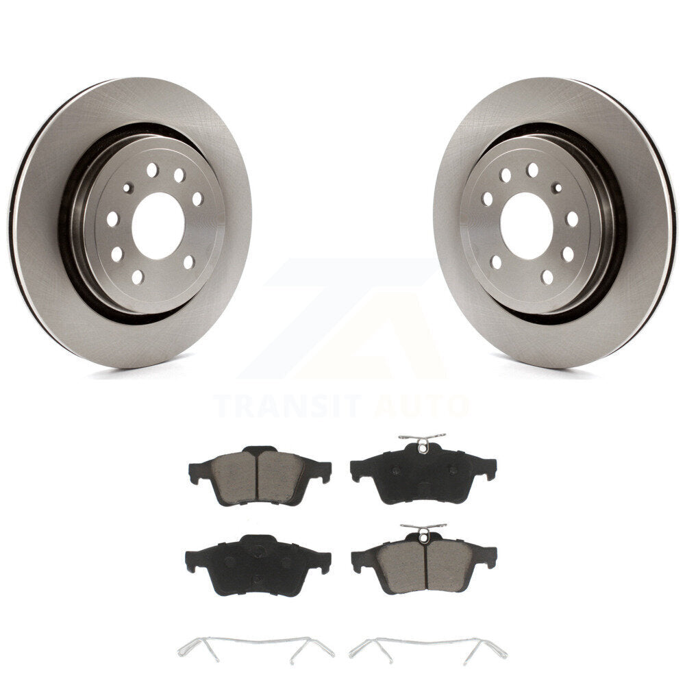 Rear Disc Brake Rotors And Ceramic Pads Kit For Saab 9-3 9-3X With Vented Rotor