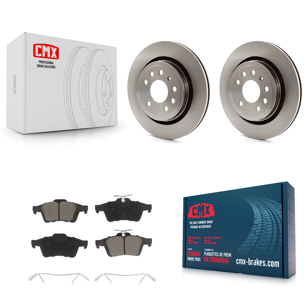 Rear Disc Brake Rotors And Ceramic Pads Kit For Saab 9-3 9-3X With Vented Rotor