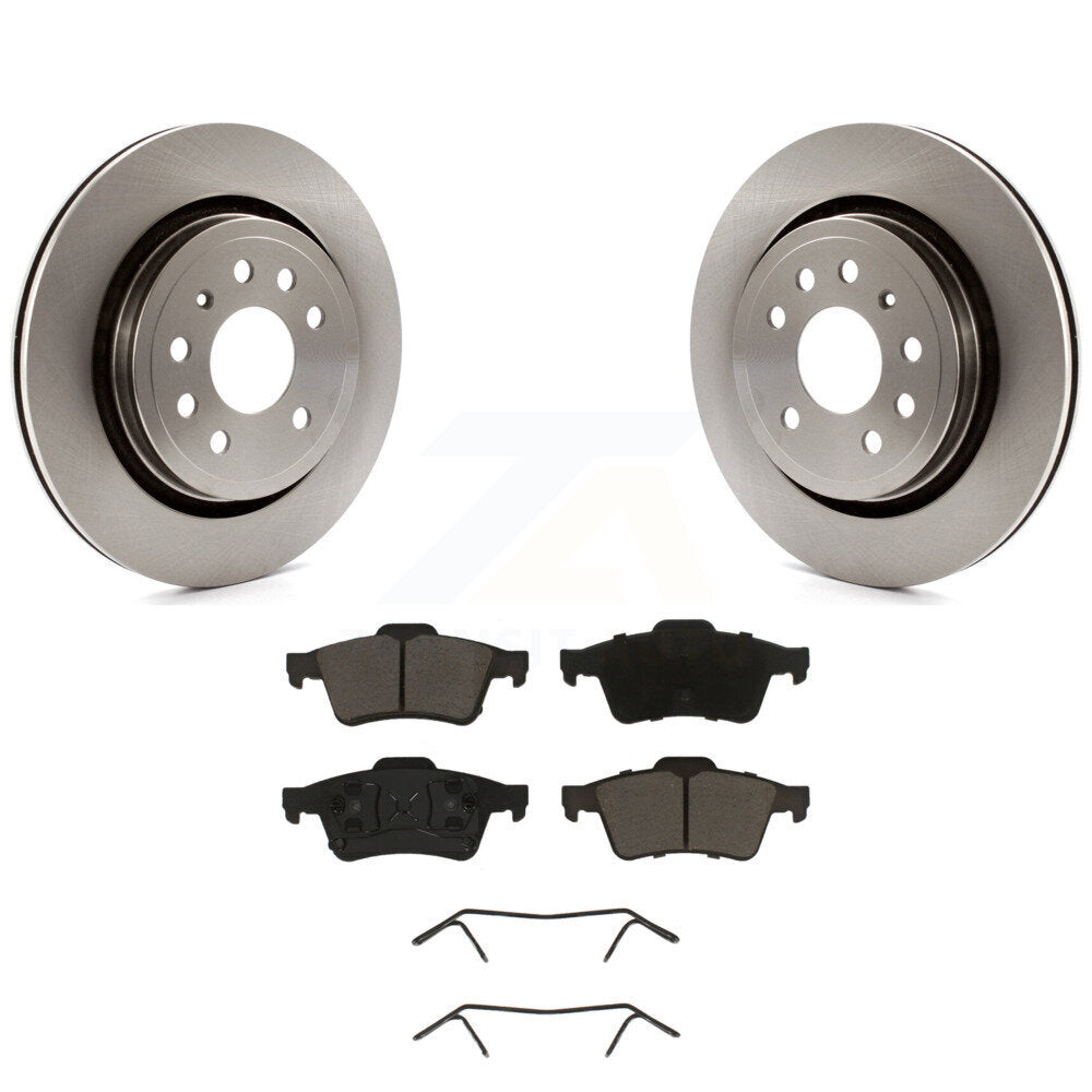 Rear Disc Brake Rotors Ceramic Pad Kit For 2003 Saab 9-3 Sedan With Vented Rotor