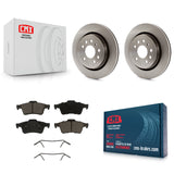 [Rear] 2003 Saab 9-3 Sedan With Vented Premium OE Brake Rotors & Ceramic Pads Kit For Max Braking