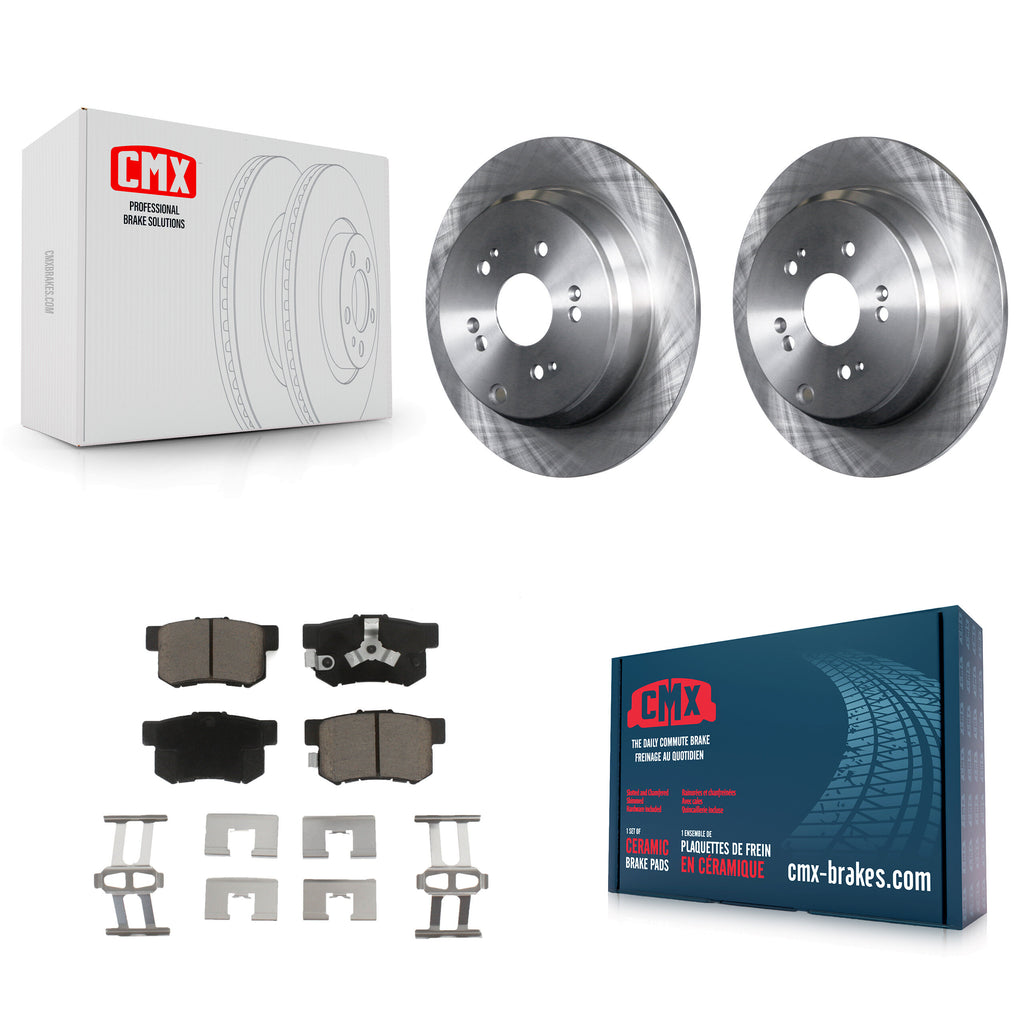 Rear Disc Brake Rotors And Ceramic Pads Kit For Honda CR-V Acura RDX