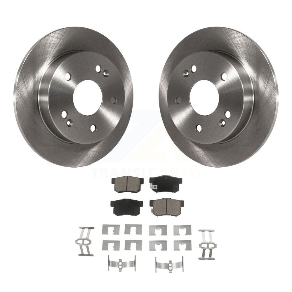 Rear Disc Brake Rotors And Ceramic Pads Kit For 1997-2001 Honda Prelude