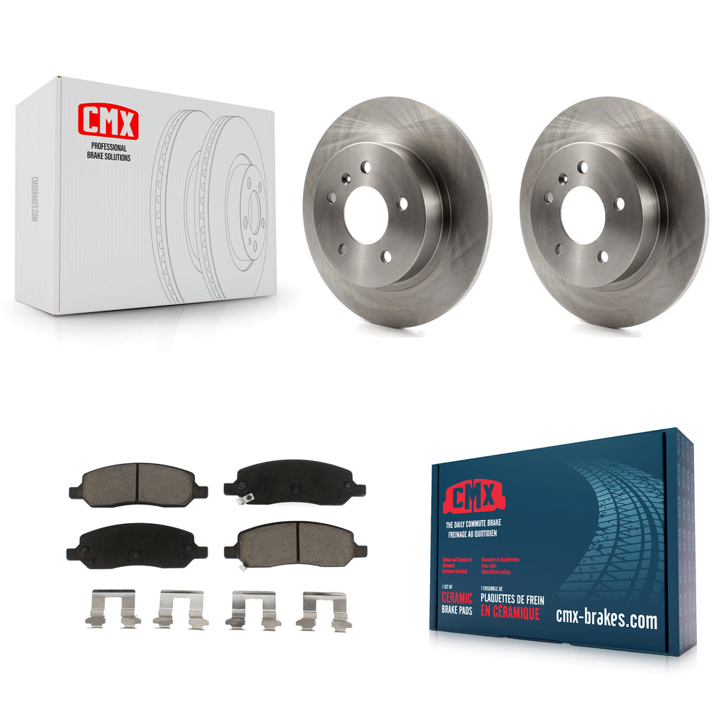 Rear Disc Brake Rotor & Ceramic Pad Kit For 2006-2011 Buick Lucerne Cadillac DTS