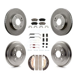 Front Rear Disc Brake Rotors Ceramic Pads And Drum Kit (7Pc) For Ford Fiesta